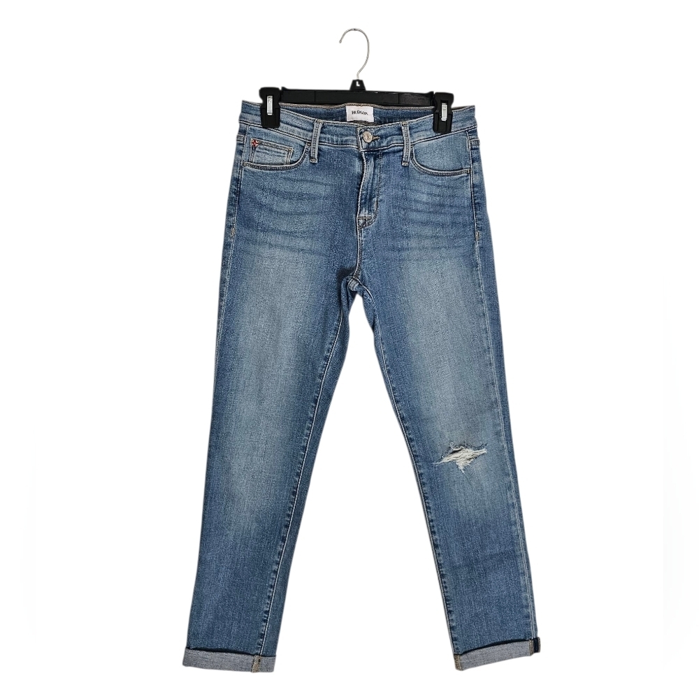 Hudson Jeans Natalie Mid Rise Slim Boyfriend Crop Distressed Blue‎ Jeans 25 NWT